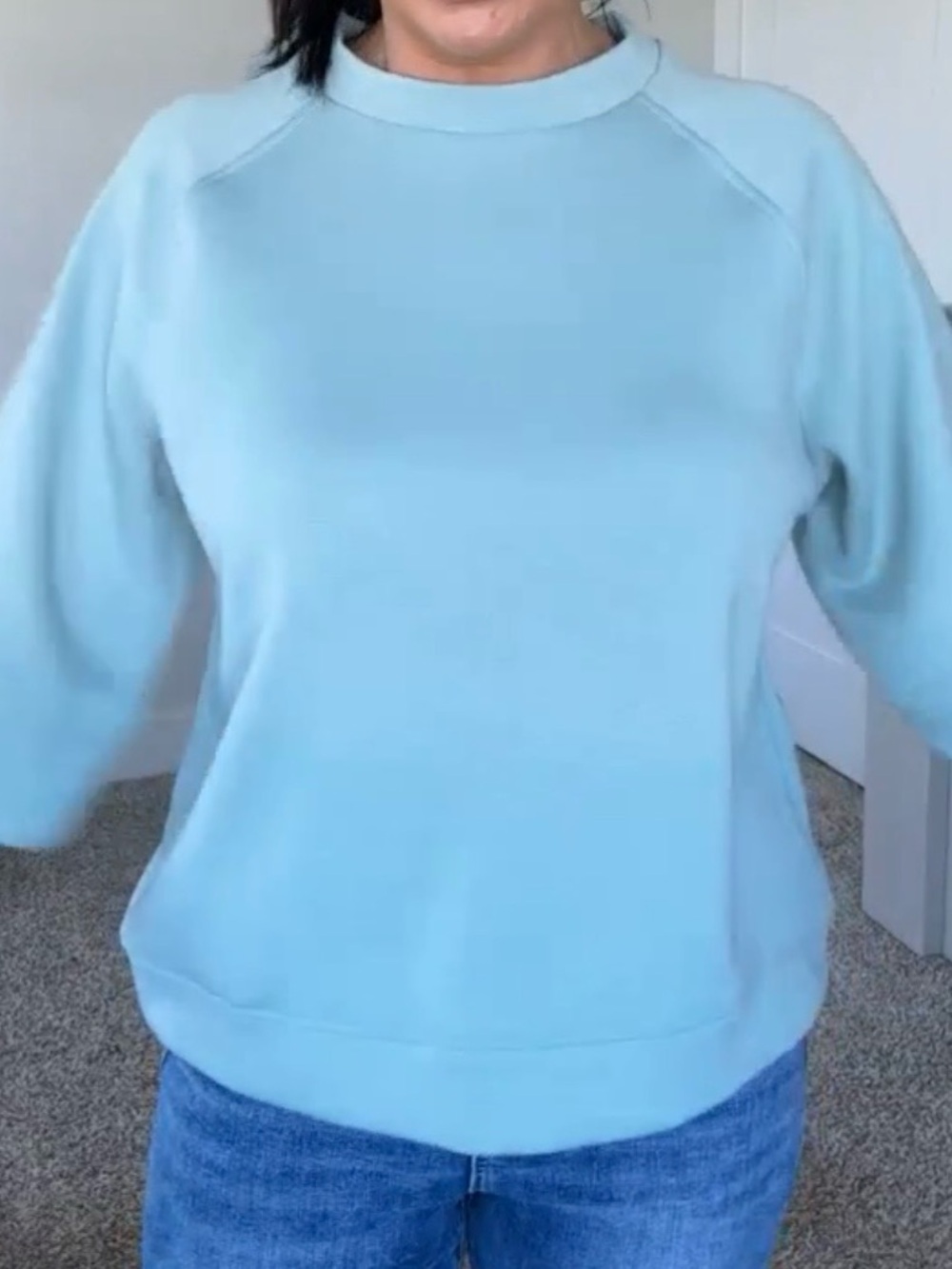 Zenana Outfitters Light Green Blue modal 3/4 sleeve top